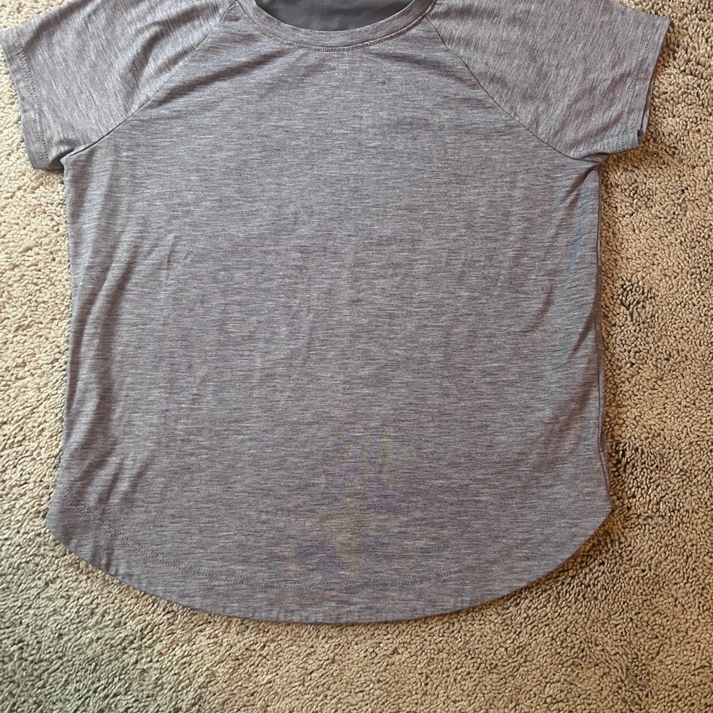 Athleta Girl Heather Purple-Gray Short Sleeve Tee